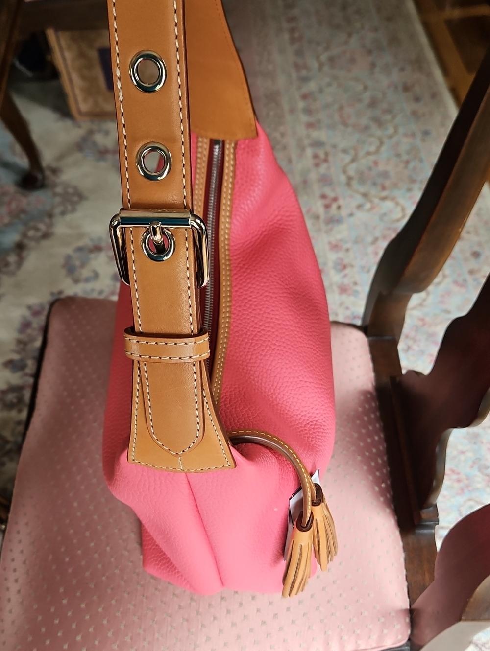 Dooney & Bourke Bubble Gum Pink Pebble Leather 'Paige' Sac - Picture 3 of 12